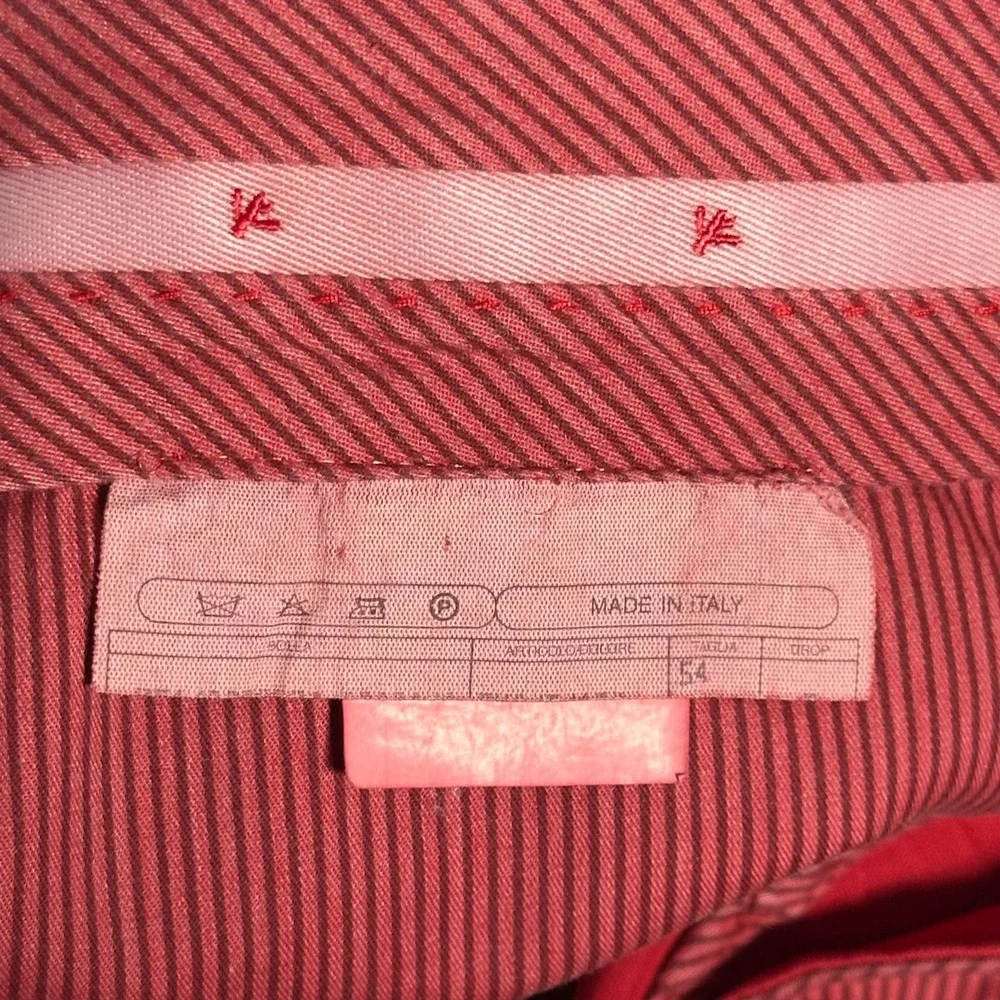 Isaia Napoli‎ Pants Mens 54R 35x31 Red Cotton Casual Flat Front Chino Trousers